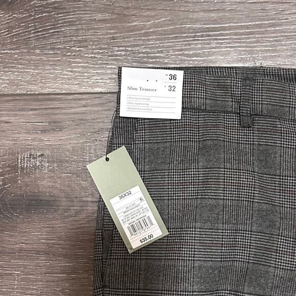 Goodfellow & Co Men's Brown Plaid Slim Fit Trouser Size 36 X 32, NWT - Picture 5 of 5